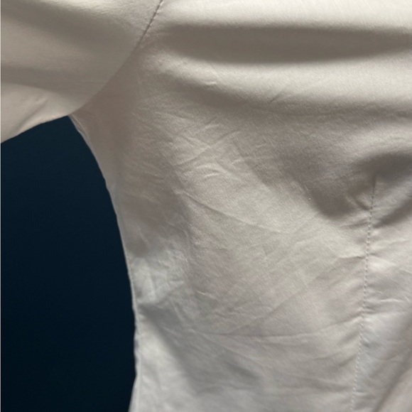 Finley Shoulder-less White Button-Up Women's Tunic Top M - Picture 3 of 8
